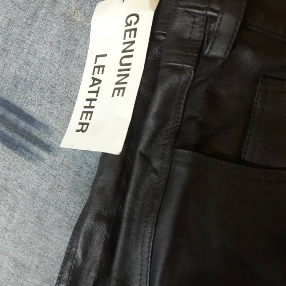 Leather pants.